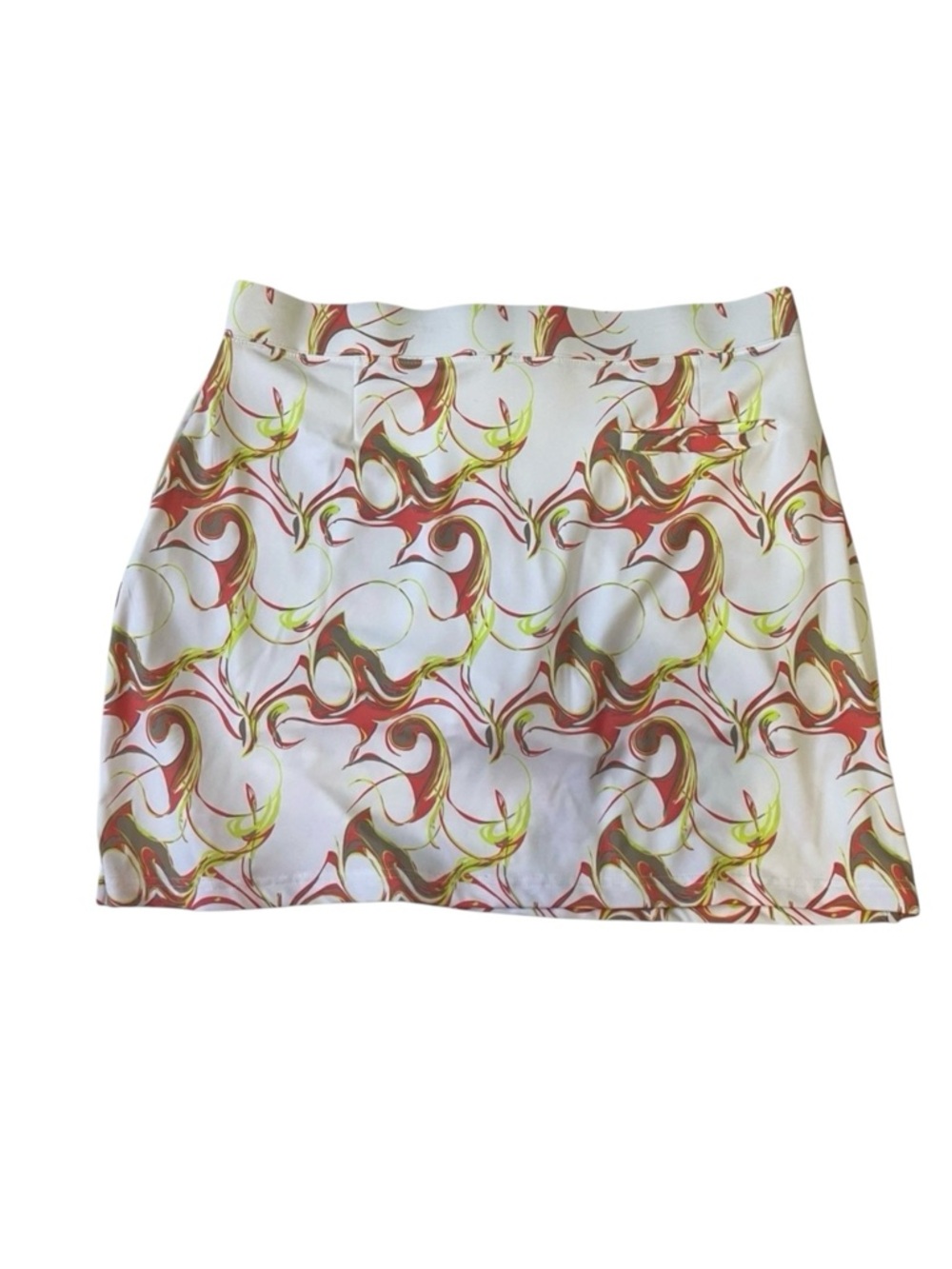 Golf America Womens Skort XXL White Red Green Swirl‎ Print Athletic Skirt Shorts
